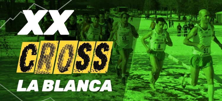 Banner. Collage de fotos de diferentes grupos de runners. Inscripciones Cross La Blanca