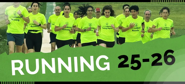 Banner. Collage de fotos de diferentes grupos de runners. Inscripciones running popular temporada 2025-2026
