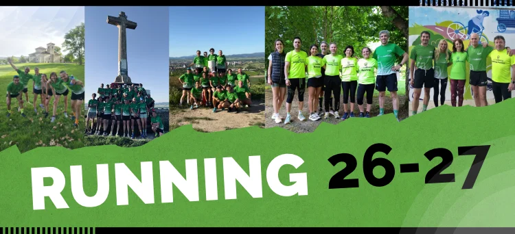 Banner. Collage de fotos de diferentes grupos de runners. Inscripciones running popular temporada 2025-2026