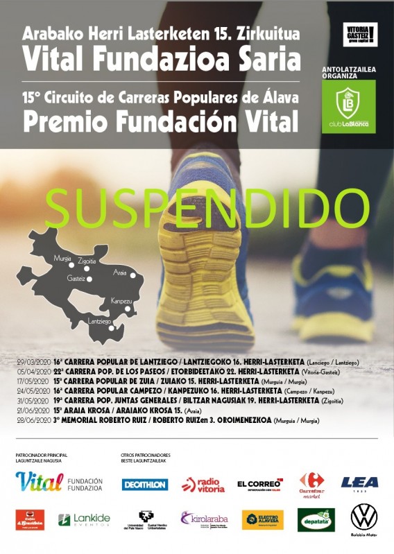 Se suspende la 15º edición del Circuito de carreras populares- Premio Fundación Vital