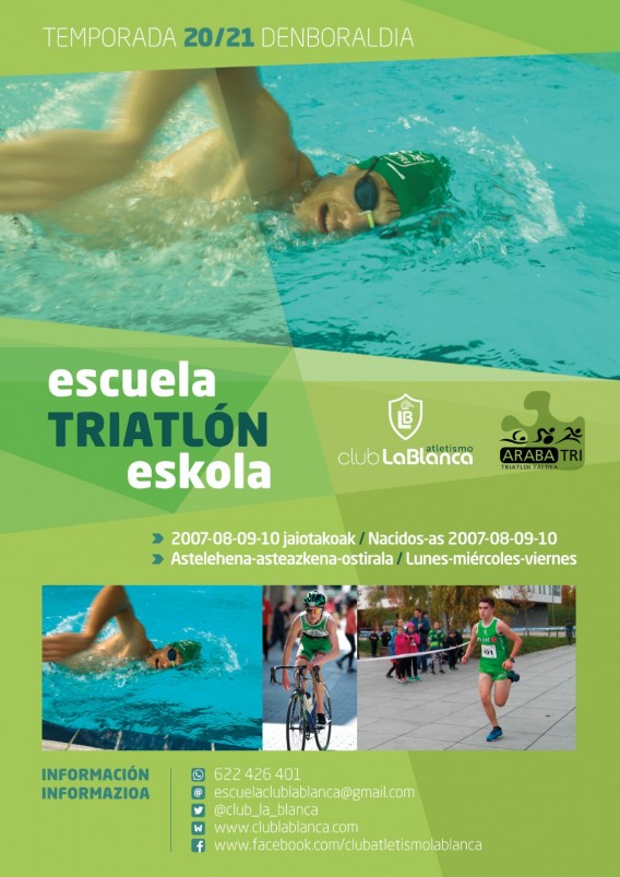 ABRIMOS INSCRIPCIONES PARA LA ESCUELA DE TRIATLÓN 2020-21 ABRIMOS INSCRIPCIONES PARA LA ESCUELA DE TRIATLÓN 2020-21