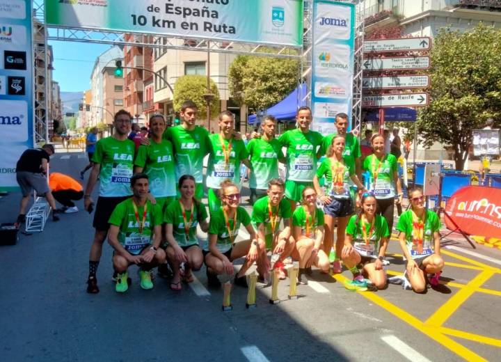 Siete medallas para el LEA La Blanca en el campeonato de España de 10 kilómetros ruta absoltuto y máster